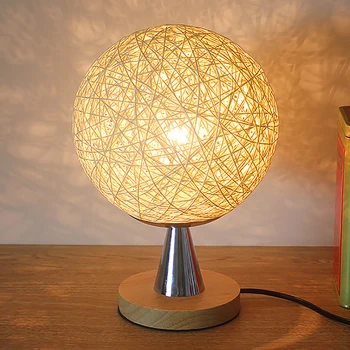

Bedroom bedside table lamp fashion creative children's lamp decoration solid wood willow takraw lamp cute gift lamp