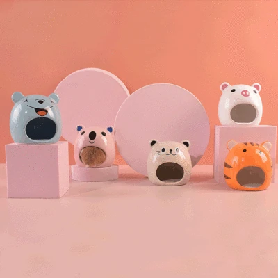 Hörcsög Kerámia Fészek Hörcsög Ház Kis Háziállat -Ellátás Hűvös Hálófészek Rajzfilm Fészek Hörcsög Kiegészítők