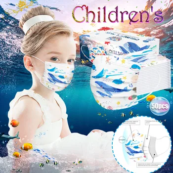 

Children's Mask Disposable Face Mask Inrial 3Ply Ear Loop 50PCS face masks on the mouth mondmasker Protection Mascaras