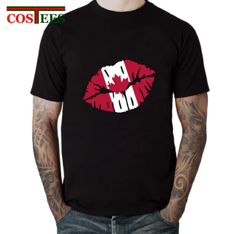 Новый Винтаж канадского флага kiss футболки для мужчин в стиле ретро Канадский