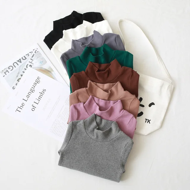 

Autumn Winter Children Turtleneck Kids Sweaters Solid Colors Girls Sweater Boys Pullover Basic Shirt 2-10 years