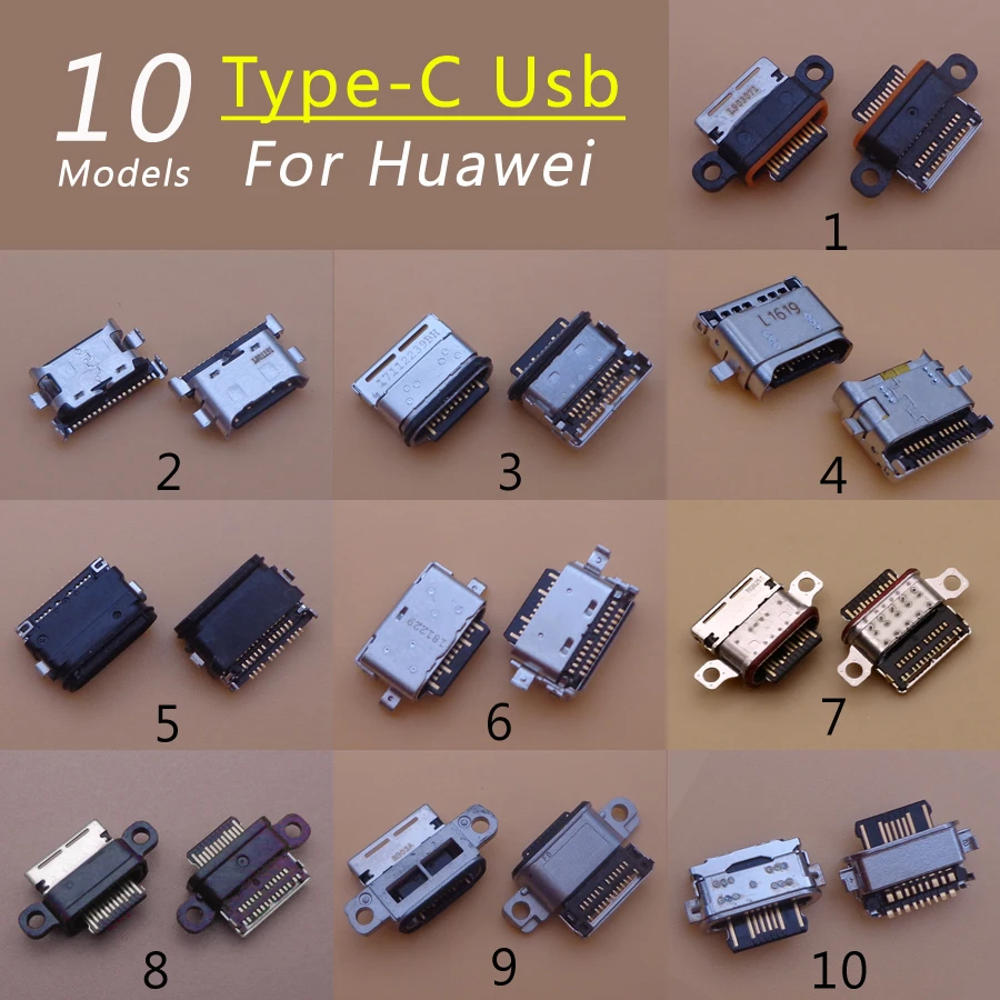 10 моделей разъемов USB Type-C для зарядки разъем Huawei Mediapad P10 P20 P30 P40 Lite Pro Plus M3 M5 View |