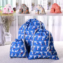 Повседневная Женская Хлопковая сумка для покупок на шнурке, эко многоразовая складная сумка для продуктов, модная тканевая сумка для
