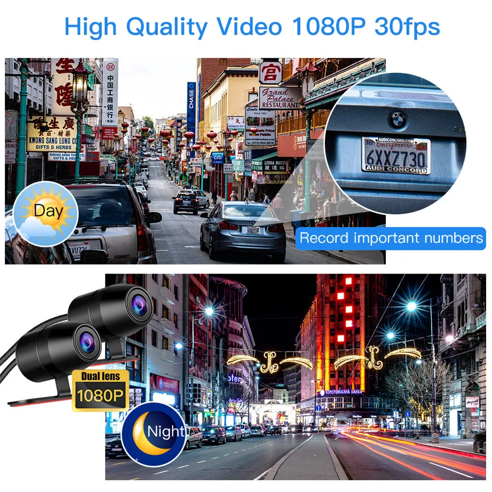 Blueskysea DV128 Moto rcycle Dash Cam HD 1080P Двойной объектив rbike велосипед видео Регистраторы