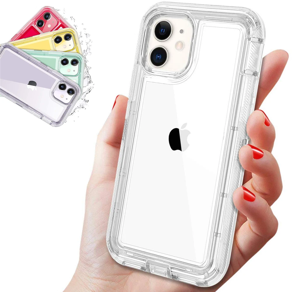 

Dual Layer Half Clear Blue PC+TPU Hard Bumper Shockproof Armor Case Transparent Cover For iPhone 11 Pro Max XR XS 6s 6 7 8 Plus