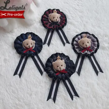 

Lovely Teddy ~ Sweet Lolita Badge Headpiece by Alice Girl ~ Pre-order