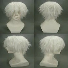 Парик канеки Кен, короткий белый костюм Cosplay