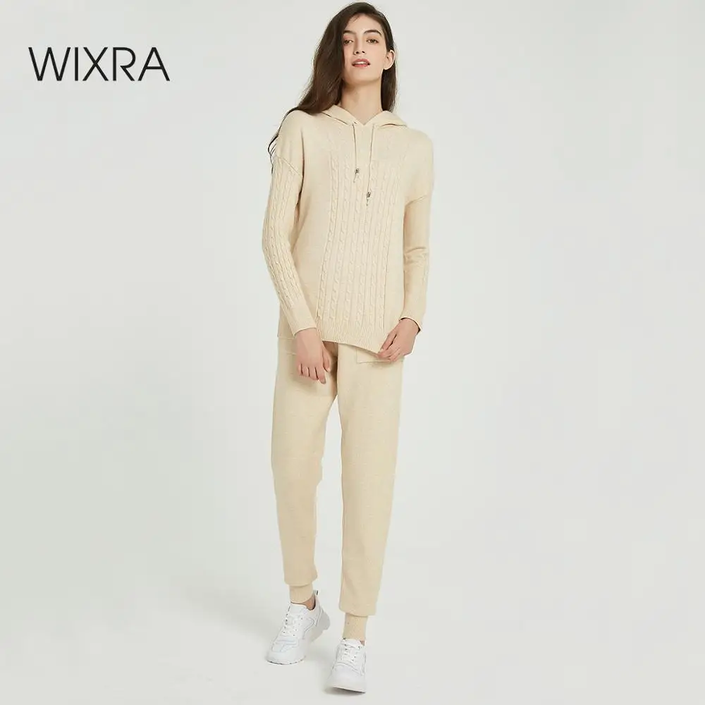 Wixra женский свитер костюм и комплекты 2 предмета спортивные костюмы однотонный
