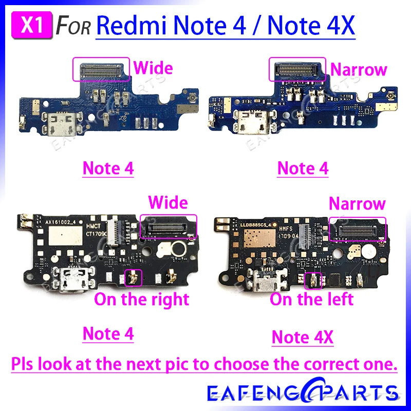 Запасные части PCB плата для Xiaomi Redmi Note 4X 4 USB порт зарядки гибкий кабель зарядное