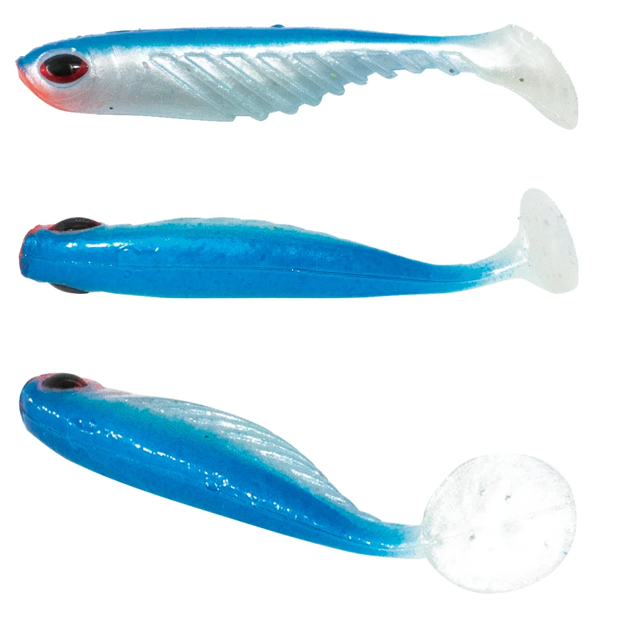 Soft Swim Bait 5cm 0.9g 8pcs Paddle Tail Jig Head Ripple Drop Shot Shad  Perch Crappie Silicon Fishing Lures