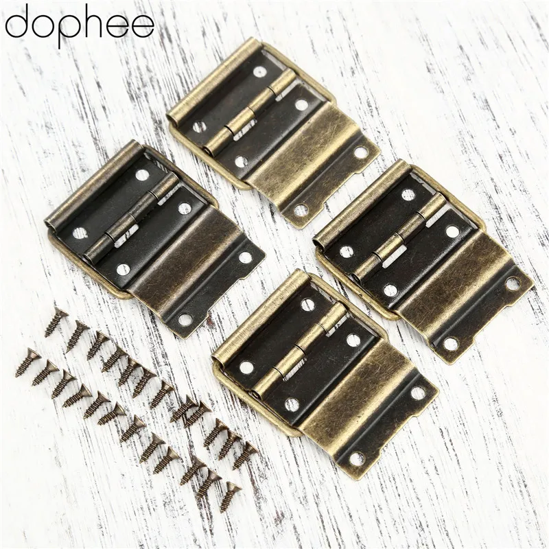 Dophee 4 шт 29*45 мм антикварные петли для шкафа мебельные аксессуары дверные петли ящика шкатулка петли для мебельной фурнитуры