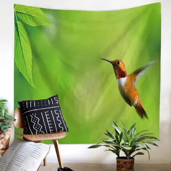 

Nordic ins Fabric Animal Bird Tapestry Living room Paintings Sofa Background Cloth Upholstery Tapestry