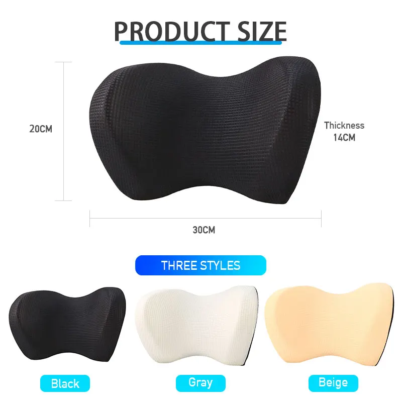 Soft Memory Cotton Car Neck Pillow for Universal Auto Headrest