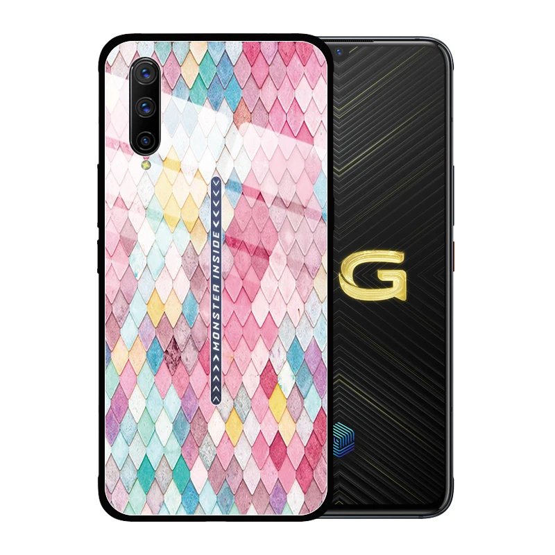 Роскошный чехол в клетку Русалка из закаленного стекла для VIVO Z5X Z5 Z3 Z3i Z1 Z1i iQoo Pro NEO