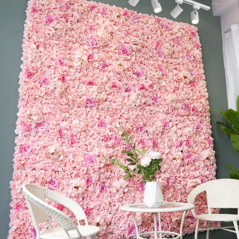 40x60 см Свадебный фон украшение Шелковая Роза искусственная Цветочная стена Рождество Домашний Декор шампанское фотобудка поддельные цветы стена