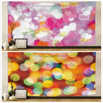 

Colorful Fluorescent Lights Tapestry Wall Hanging Tapestry Heart Printing Hanging Cloth Beach Towel Art Bedroom Decor Tapestries