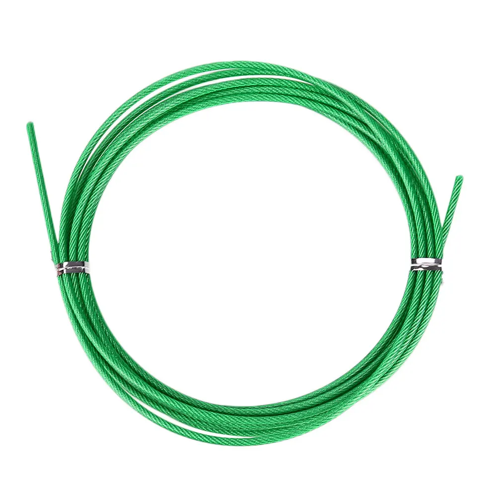 Green Stainless Steel Skipping Rope Wire Replacement Sports Exercise Cable 3.0m - Цвет: Green
