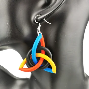 UKEBAY New Geometric Drop Earrings For Women Multicolor Rubber Earrings Handmade Jewelry Boho Ethnic Earring Accessories Jewelry