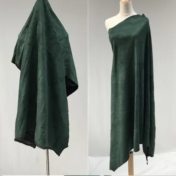 

Green Suede metallic Elastic wool fabric dress coat patent mirror dance waterproof diy textiles elastic tissu cloth fabric C939