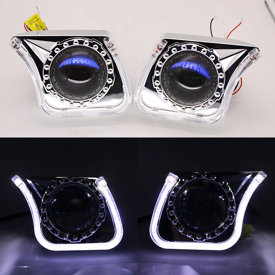 TAOCHIS YT140 3.0 inches bi xenon LED projector lens shroud DRL car headlights angel eyes white red blue yellow color | Автомобили и