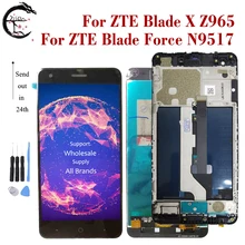 Pantalla LCD de 5,5 pulgadas con marco para ZTE Blade Force N9517, montaje de digitalizador con Sensor táctil, Blade X Z965