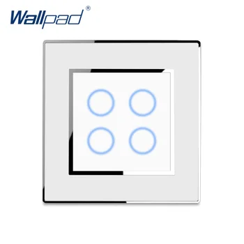 

4 Gang 2 Way Wall Light Touch Switch With Blue LED Indicator Wallpad Luxury Acrylic Panel 10A AC110-230V 1000W