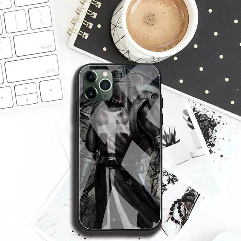 Templar Knight Phone Case Tempered Glass For iPhone 12 pro max mini 11 Pro XR XS MAX 8 X 7 6S 6 Plus SE 2020 case lumee case Cases For iPhone