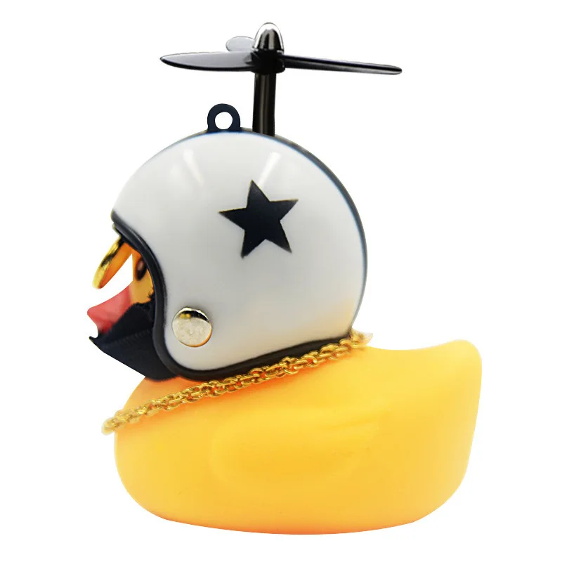 

Small Yellow Duck with Propeller Helmet Reflective Rearview Mirror Decoration Broken Wind Charge Car Small Accessories