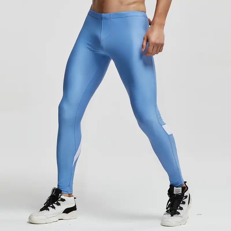 Men Running Tights Light Blue Training Gym Leggings Man Compression Pants  Jogging Mallas Hombre Sportlegging Cycling Pants XL|Running Tights| -  AliExpress