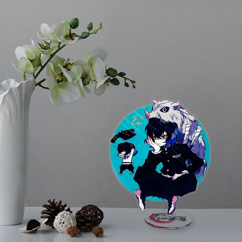 Kimetsu No Yaiba брелок Аниме Demon Slayer Kimetsu No Yaiba фигурка Kamado Tanjirou Kamado Nezuko фигурка на акриловой подставке