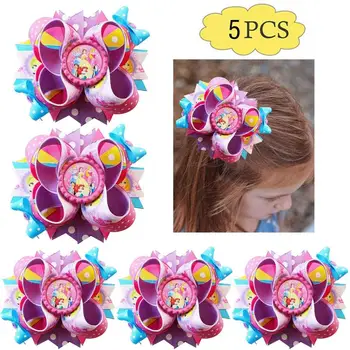 

free shipping 5pcs 4.5-5'' Pastel Princess Bow Sparkle Hair Bow inspired girl hair accessories