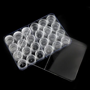 

3ml 12 Slots White Clear Storage Box Empty Container For Nail Art Gems Jewelry Decoration Container Glitter Nail Tools