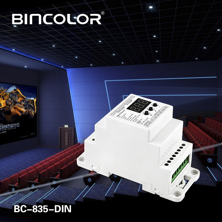BC-835-DIN DC12-24V вход 5А* 5CH выход, 5CH постоянное напряжение pwm DMX512/1990 Декодер контроллер для светодиодной ленты светильник