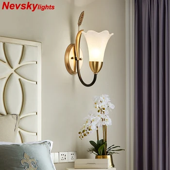 

Classic copper sconce living wall lamp dining glass shade wall lights bedside lamps for bedroom brass fixtures bathroom light