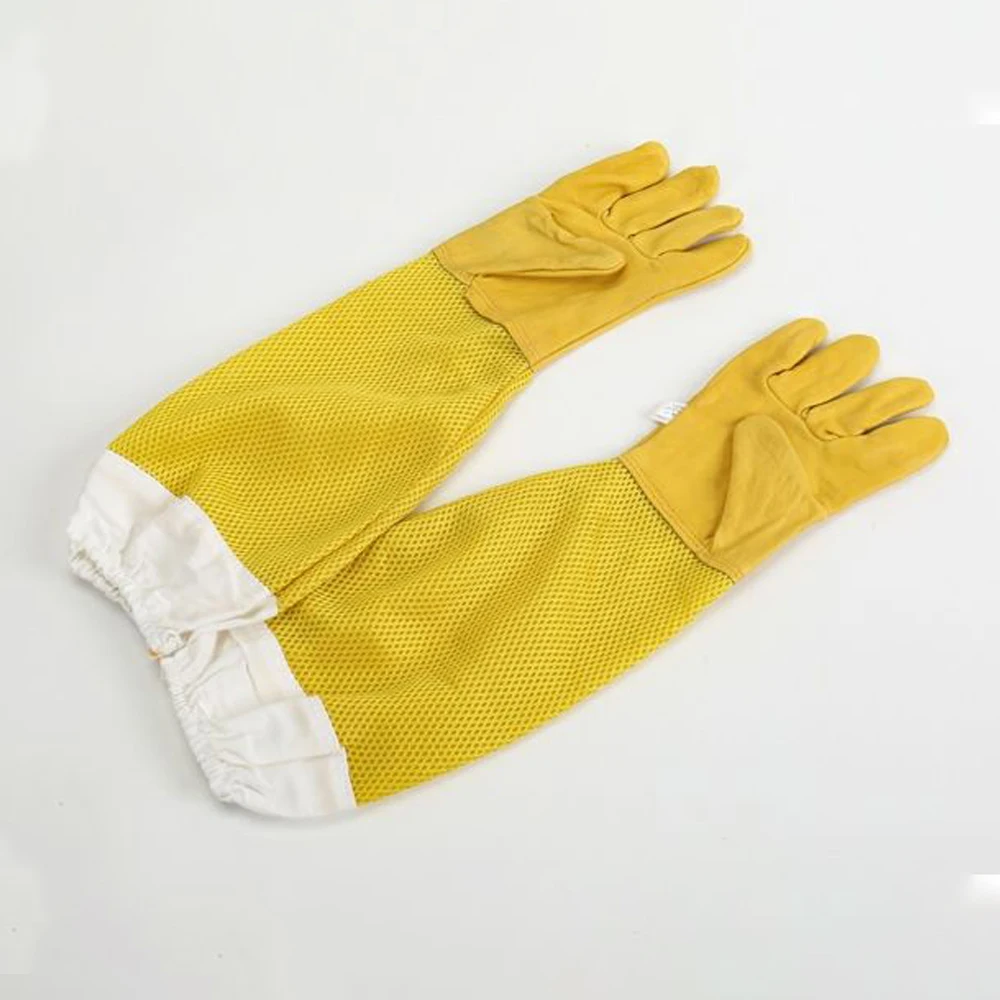 Beekeeping Protective Gloves Mesh Ventilated Long Sleeves Sheepskin And Cloth Apiculture Protection Breathable Bee Gloves