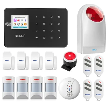 

KERUI W18 APP Controller Motion Fire Smoke Detector Door Window Sensor Alarm GSM WIFI Interruptor Home Security Alarm System Kit