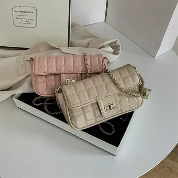 

New 2020 Personality Chain Pu Leather Fashion Fresh Messenger Flap Bag Crossbody Lady Girl Women Shoulder For Women