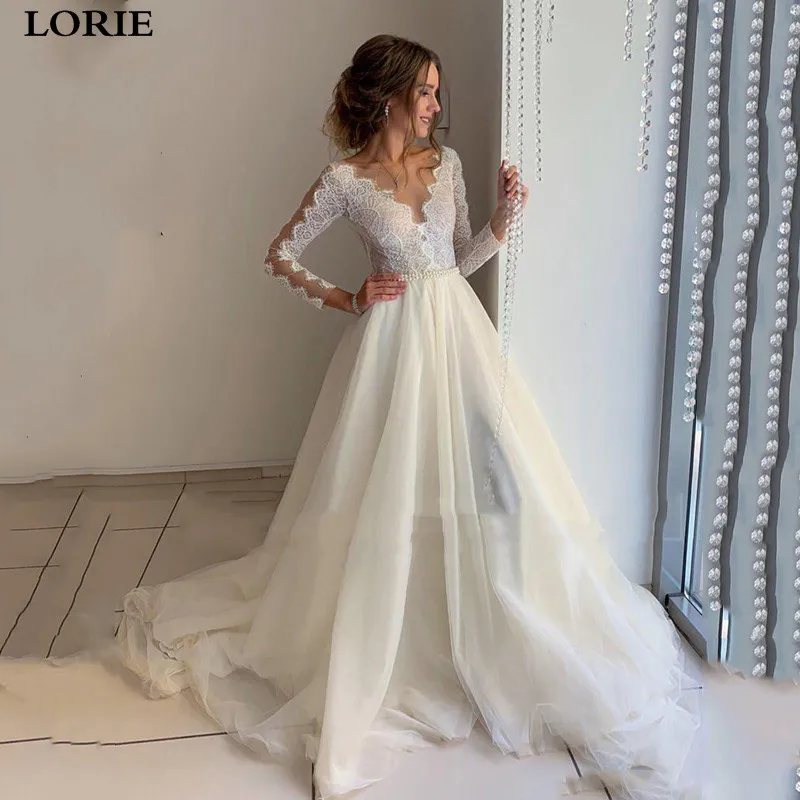 Sleeve Lace Bride Dresses 