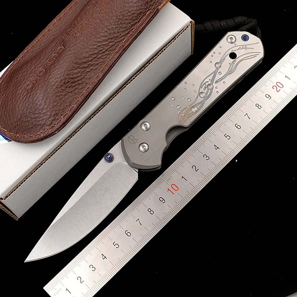 Складной нож JUFULE Sebenza S35vn TC4 титановый универсальный для очистки фруктов кемпинга