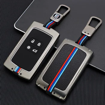Copri chiave per auto in lega di zinco per catena portachiavi con copertura chiave in Silicone Renault Kadjar Megane Koleos QM5 QM6 2016 2018