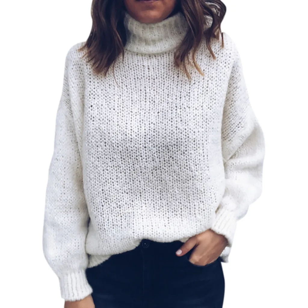 Sweater Women 2019 Autumn Winter Clothes Pullover Sweater Women's Turtleneck Long Sleeve Knitted Jumper Female Sweater Casaco Sweater Women 2019 Autumn Winter Clothes Pullover Sweater Women's Turtleneck Long Sleeve Knitted Jumper Female Sweater Casaco