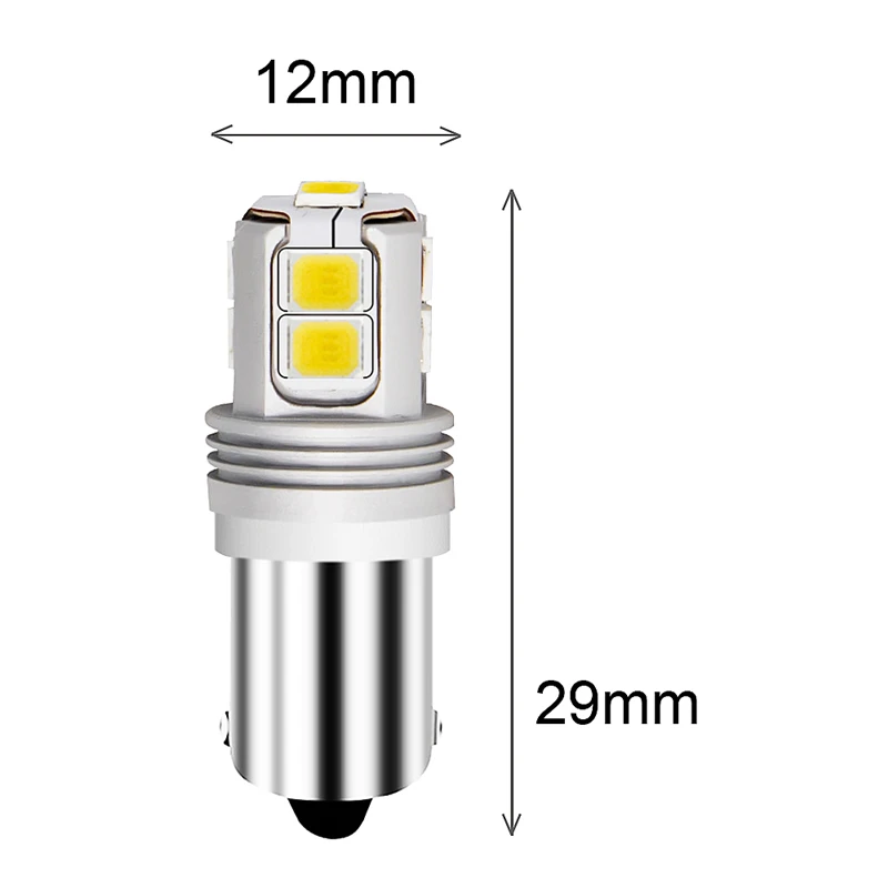 2x BAY9S BA9S BAX9S 10 Chips Led White Canbus Error Free LED Reverse Lights 550lm White