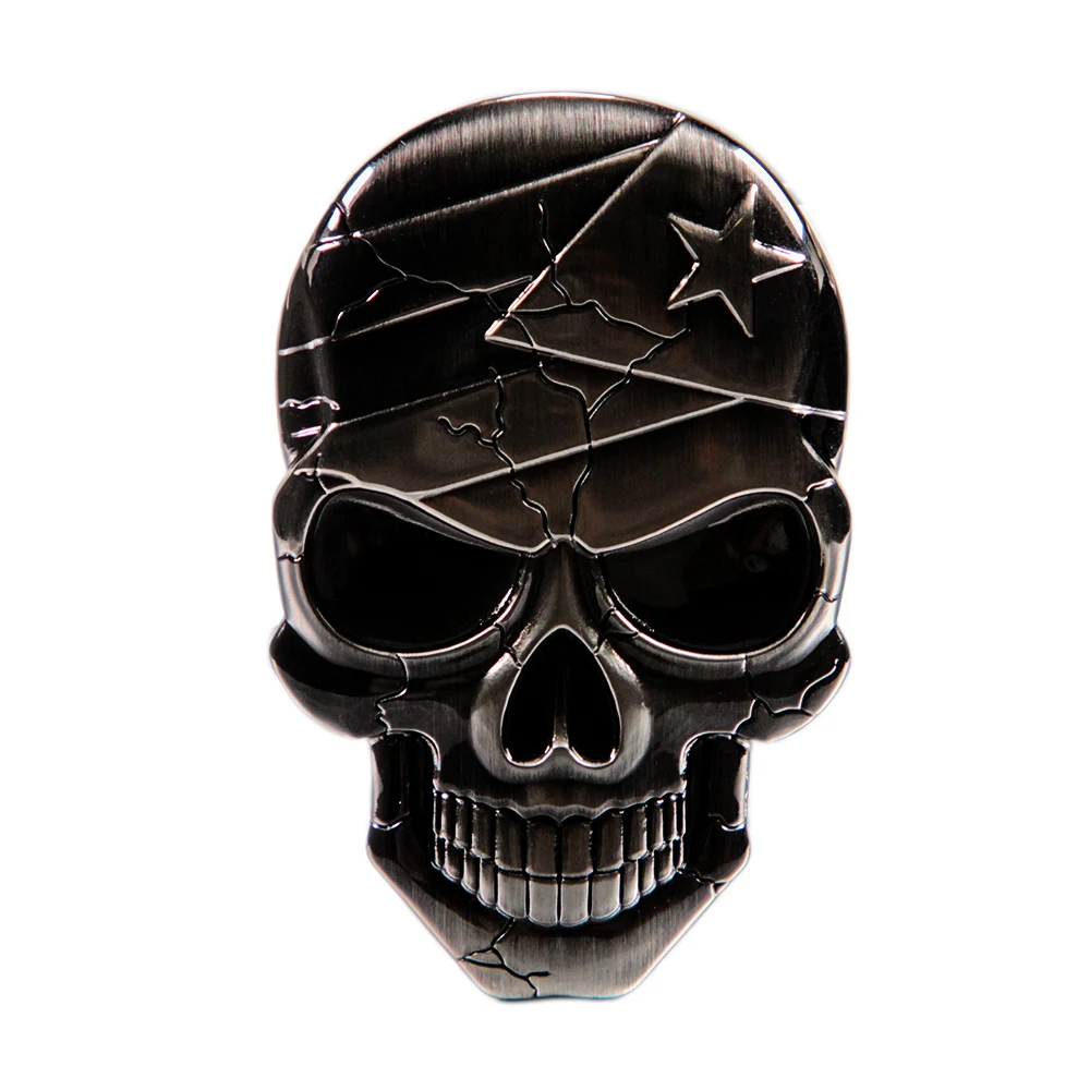 1Pcs Skull Skeleton Devil Death Metal Emblem 3D Car Trucks