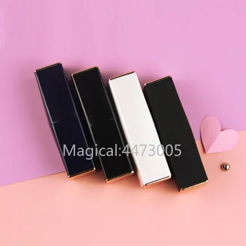 

10/30/50pcs Matte Black White Magnetic Buckle Square Empty Lipstick Tube 12.1mm Lip Balm Container Lipstick Shell Packaging