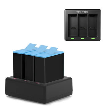 

GoPro 9 3-way Battery Charger Smart Fast Charging Box With LED Light Type C Data Cable For GoPro Hero 9 Sport Camera Accessories