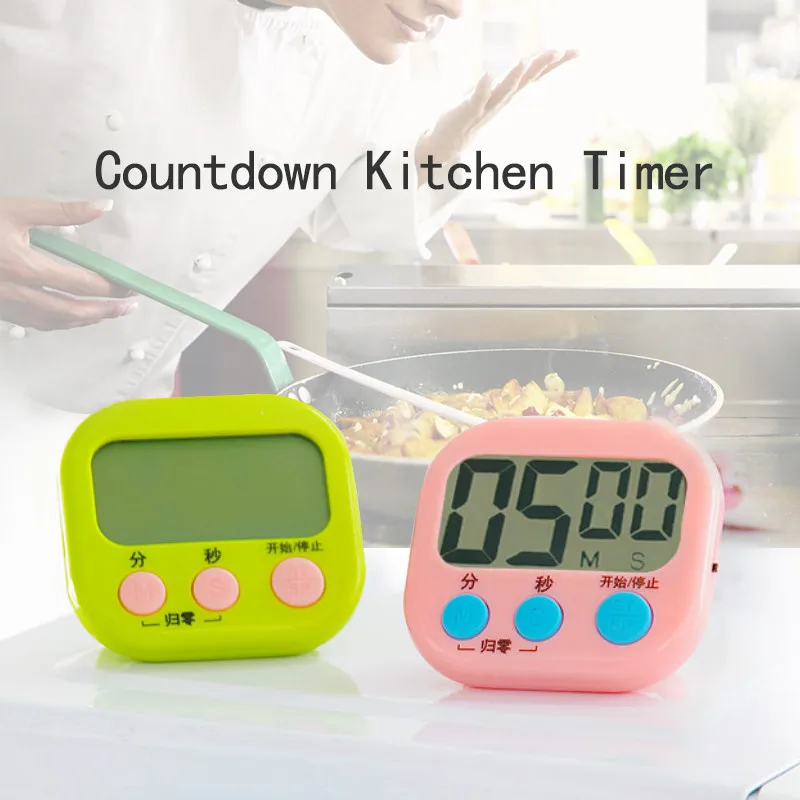 

Kitchen LCD Digital Countdown And Count Up Timer Clock With Magnetic Backing Stand Bracket And Hook Cooking Timer