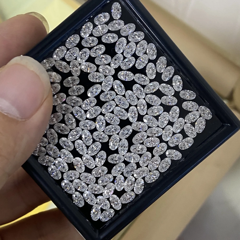 Meisidian 4*6mm D VVS1 Oval Cut 0.4 Carat White Moissanite Stone Loose Diamond Ring Making