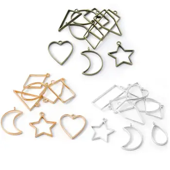 

Lacoogh 10pcs Gold Antique Bronze Rhodium Color Alloy Geometry Charms Pendants For Bracelet Necklace DIY Jewelry Making Wholesal