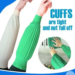 2Pcs Multiuse Waterproof Cuffs Reusable Wear-resistant Corrosion-resistant Latex Arm Sleeves Useful Housework Oversleeve Elastic