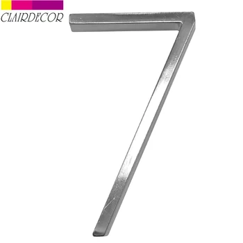 

5 in Satin Nicke Modern House Number Hotel Home Door Number Outdoor Address Plaque Zinc Alloy Number for House Address Sign #7